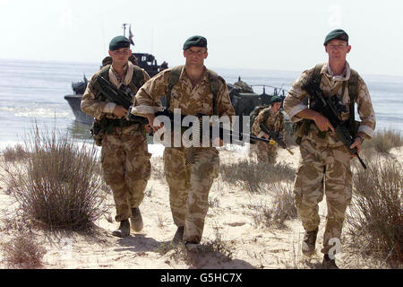 Royal Marines Commandos esercizio ni Oman Foto Stock