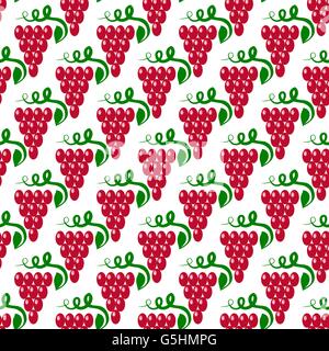Uva Seamless Pattern. Sfondo di vite Illustrazione Vettoriale