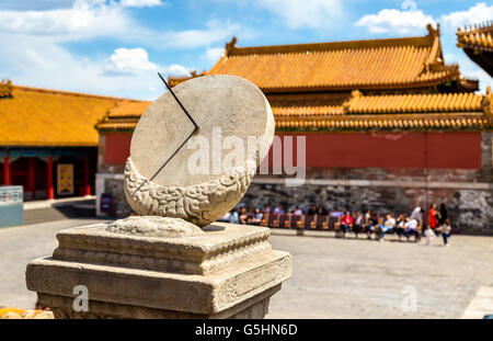 Antica meridiana nella Città Proibita di Pechino - Foto Stock