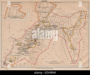 Il pakistan. Murree Hill Station & Kuldanna Cantonment. India britannica, 1929 Mappa Foto Stock