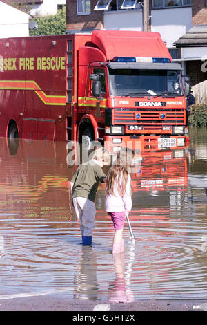 Bocking inondazioni in Essex Foto Stock