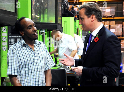 David Cameron visite antenne Panorama Foto Stock