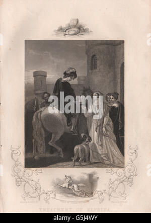 Storia britannica: tradimento di Elfrida. La morte di Edoardo il martire. TALLIS, 1853 Foto Stock