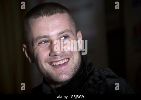 Ricky Burns durante la conferenza stampa al Grosvenor Hotel, Londra. Foto Stock