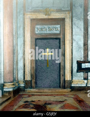 Die heilige Pforte an der Papstbasilika Santa Maria Maggiore nella ROM, Italien 1920er Jahre. La Porta Santa presso la Basilica di Santa Maria Maggiore a Roma, Italia 1920s. Foto Stock