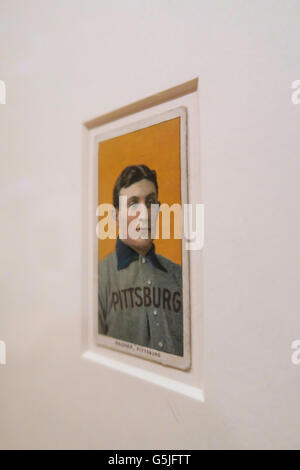 Rare T206 Honus Wagner Baseball Card, il Metropolitan Museum of Art a New York City, USA Foto Stock