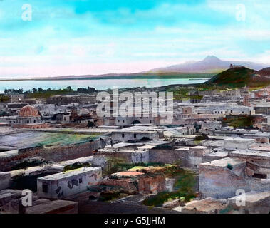 Panoramablick auf Tunisi, die Hauptstadt von Tunesien, ca. 1920er Jahre. Vista della città di Tunisi, capitale della Tunisia, ca. 1920s. Foto Stock