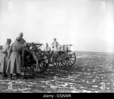 La Prima guerra mondiale - Esercito rumeno - Artiglieria Foto Stock