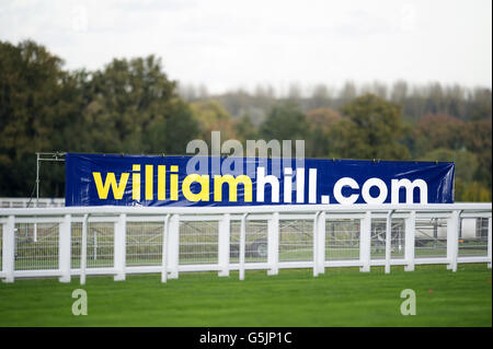 Corse ippiche - United House Group Day - Ippodromo di Ascot. Insegna di William Hill ad Ascot Foto Stock