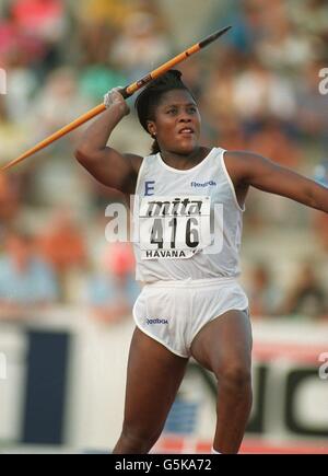 Atletica. Tessa Sanderson, GRB, Javelin Foto Stock