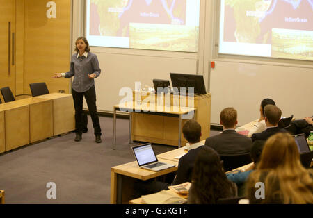 Vice Presidente di Google Megan Smith parla a 'Silicon Valley Comes to Oxford' che si tiene alla Said Business School di Oxford. Foto Stock