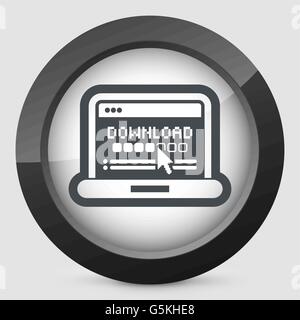 Avanzamento download icona del pc Illustrazione Vettoriale