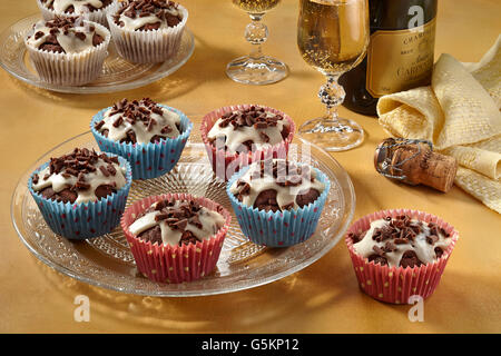 Tortini di cioccolato Foto Stock