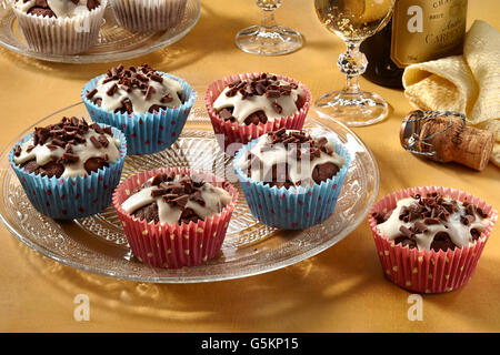 Tortini di cioccolato Foto Stock