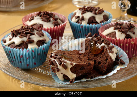 Tortini di cioccolato Foto Stock