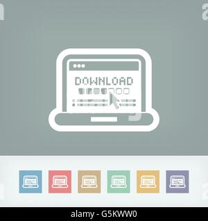 Avanzamento download icona del pc Illustrazione Vettoriale