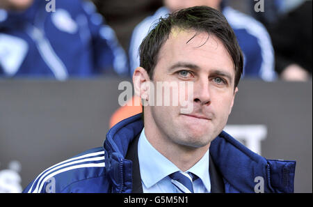 Il manager di Bolton Wanderers Dougie Freedman durante la partita del campionato della Npower Football League al Reebok Stadium di Bolton. Foto Stock