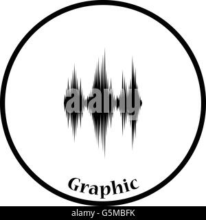 Musica equalizzatore icona. Cerchio sottile design. Illustrazione Vettoriale. Illustrazione Vettoriale