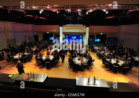 Delegati ai Rugby Expo Awards 2012 e cena nella SALA DAL VIVO di Twickenham. Foto Stock