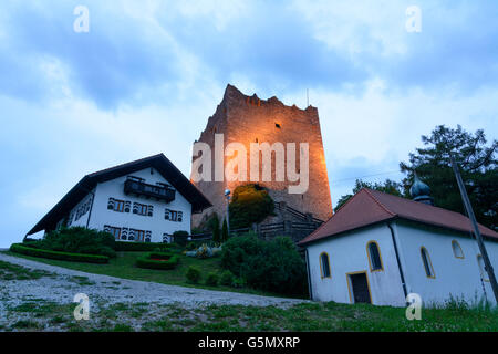Il castello di Neunußberg: torre residenziale e la cappella, Viechtach, in Germania, in Baviera, Baviera, Niederbayern, Bassa Baviera Foto Stock