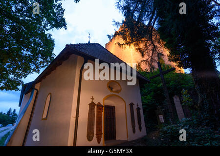 Il castello di Neunußberg: torre residenziale e la cappella, Viechtach, in Germania, in Baviera, Baviera, Niederbayern, Bassa Baviera Foto Stock