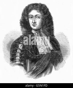 James Scott, primo duca di Monmouth, (1649 - 1685), è stato un nobiluomo inglese. Originariamente chiamato James Crofts o James Fitzroy, egli nacque a Rotterdam nei Paesi Bassi, il più anziano figlio illegittimo di Carlo II e la sua padrona, Lucy Walter. Foto Stock