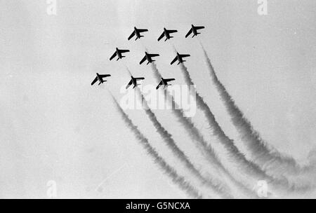 Aviazione - Società di British Aerospace società" Display e mostra - Le frecce rosse - Farnborough Foto Stock