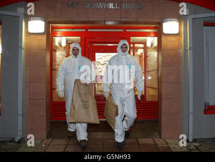 La droga raid in Glasgow Foto Stock