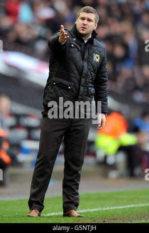 Calcio - npower Football League 1 - Milton Keynes Dons / Coventry City - Stadio:MK. Responsabile Karl Robinson, MK Dons. Foto Stock