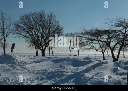 Milwaukee ottiene un sacco di neve in inverno. Foto Stock