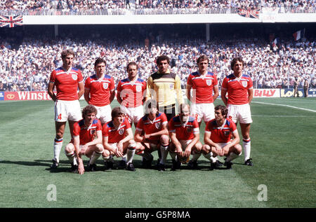 Squadra dell'inghilterra - Spagna 1982 World Cup Foto Stock