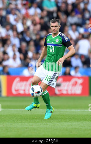 Aaron Hughes (Irlanda del Nord) ; 21 giugno 2016 - CALCIO : Uefa euro Francia 2016, gruppo C, Irlanda del Nord 0-1 Germania, a Stade Parc des Princes, Paris, Francia.; ; © aicfoto/AFLO/Alamy Live News Foto Stock