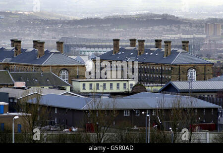 Uno dei blocchi carcerari della prigione di Barlinnie a Glasgow, pronto a prendere in carico Adbelbaset Ali Mohamed al Megrahi, che ha perso il suo appello contro la condanna per il bombardamento di Lockerbie. Foto Stock