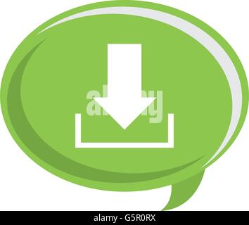 Bolla di conversazione con icona di download Illustrazione Vettoriale