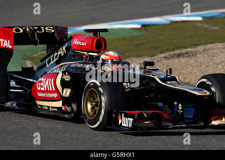 Formula uno - Test giorno due - circuito de Jerez. Romain Grosjean, Lotus Foto Stock