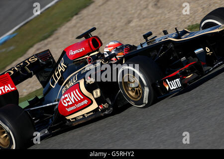 Formula uno - Test giorno due - circuito de Jerez. Romain Grosjean, Lotus Foto Stock