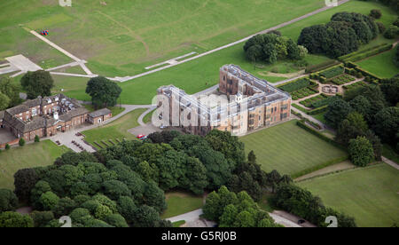 Vista aerea del Temple Newsam House vicino a Leeds, Regno Unito Foto Stock