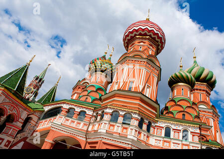 San Basilio Cattedrale o Duomo di Vasily beata nella Piazza Rossa di Mosca, Russia Foto Stock