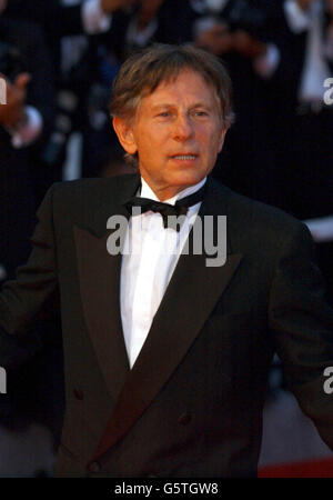 Roman Polanski arriva prima di 'il pianista' durante il 55° festival di Cannes. Foto Stock