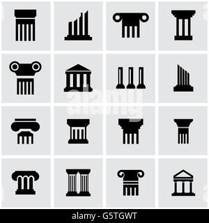Vettore colonna nero icona impostare Illustrazione Vettoriale