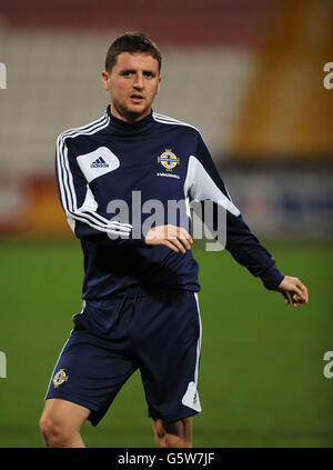 Calcio - amichevole internazionale - Malta v Irlanda del Nord - Irlanda del Nord la formazione - Ta'Qali National Stadium Foto Stock