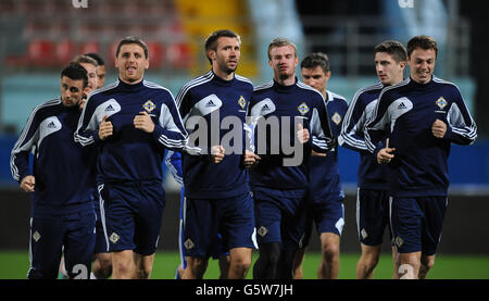 Calcio - amichevole internazionale - Malta v Irlanda del Nord - Irlanda del Nord la formazione - Ta'Qali National Stadium Foto Stock