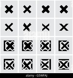 Vettore respinto nero icona impostare Illustrazione Vettoriale