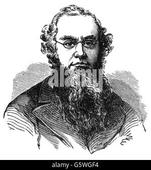 Stanton, Edwin McMasters, 19.12.1815 - 24. 2.1869, avvocato e politico americano (Rep.), Unisce il procuratore generale degli Stati 20.12.1860 - 4.3.1861, segretario della guerra 20.1.1862 - 28.5.1868, ritratto, incisione del legno, circa 1865, Foto Stock