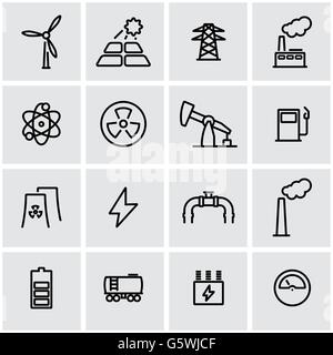 Linea del vettore energetica icona impostare Illustrazione Vettoriale