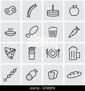 Linea del vettore cibo icona impostare Illustrazione Vettoriale