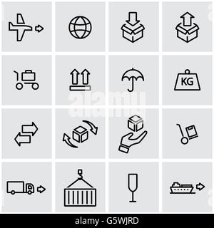 Linea del vettore logistic icona impostare Illustrazione Vettoriale