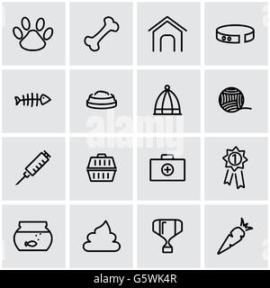 Linea del vettore pet icona impostare Illustrazione Vettoriale