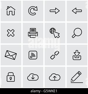 Linea del vettore web icon set Illustrazione Vettoriale