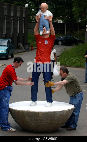 David Beckham scultura Foto Stock